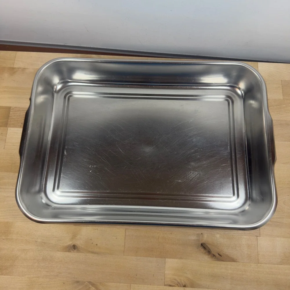 Vollrath Stainless Steel Roasting Pan 12 3/8 x 8 1/8 x 2 3/8 USA Made Silver
